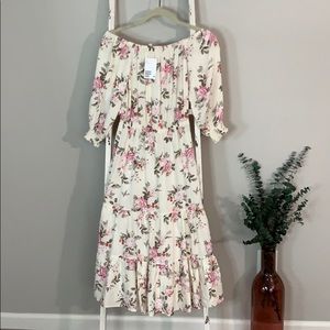 H&M Floral Off the Shoulder Dress NWT!